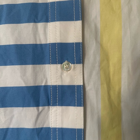 NWT STAUD Colton Shirt Yellow Blue Stripes Women’s Size S - Picture 5 of 9